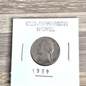 1959 Jefferson Nickle Coins Collectibles Gifts